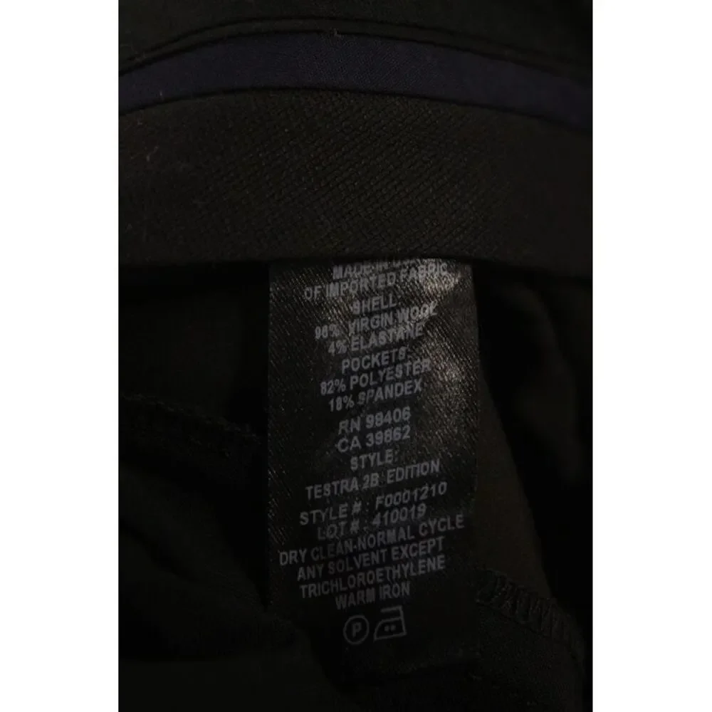 Theory Unisex Ankle Dress Pants Black Virgin Wool Size 8